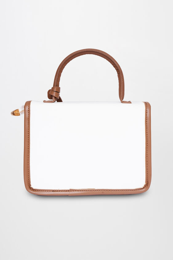 White Regular Solid Sling Bag, , image 5
